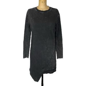3/$30 Acid Wash Asymmetric Raw Hem Sweatshirt Dress
